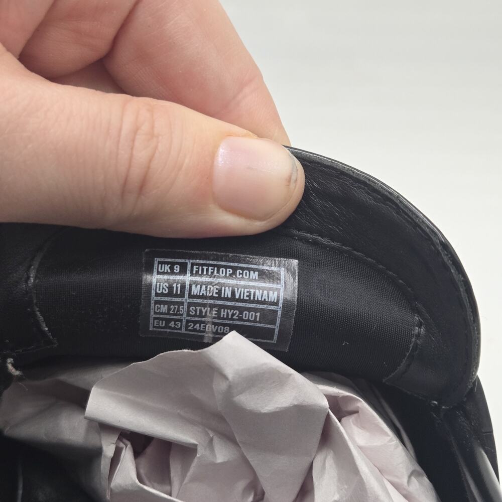 FitFlop F-Luma Chunky Women Size 11 Black Loafers Shoe Grunge Academia Comfort - Picture 7 of 7